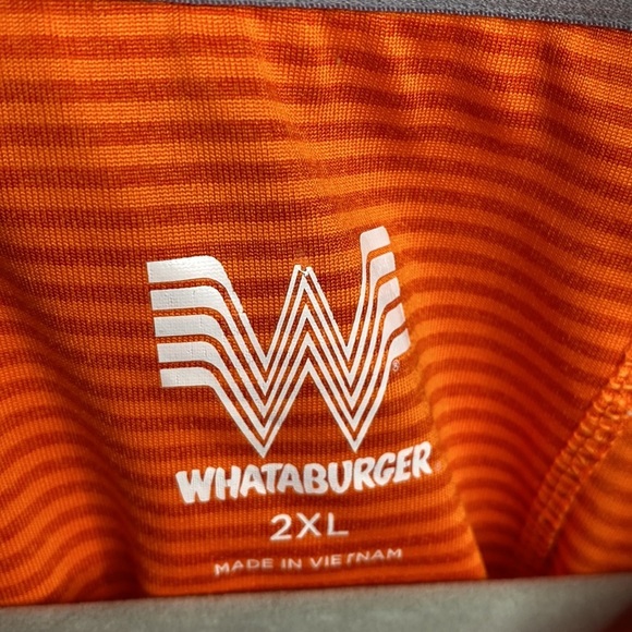 Whataburger Men’s Orange Striped Polo Shirt Breathable Lightweight size 2XL - Picture 9 of 9
